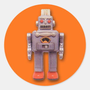 Stickers Robot Jouet Gris (Feuille de 6)