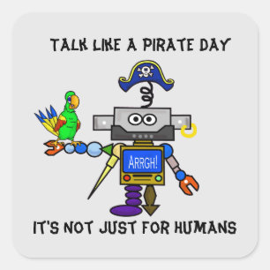 Stickers Robot Pirate "Talk Like A Pirate Day"