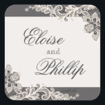 Stickers Romance Chalkboard<br><div class="desc">Un autocollant tendance et romantique avec un design de dentelle fleurie avec un tableau, un arrière - plan gris et un centre blanc cassé. Un bel autocollant pour votre jour de mariage.Conçu par Freepik (). () L'autocollant est facile à customiser avec votre libellé, police et couleur de police.() Pas exactement...</div>