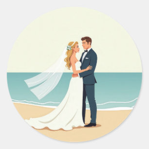 Stickers Romance Mariage Plage