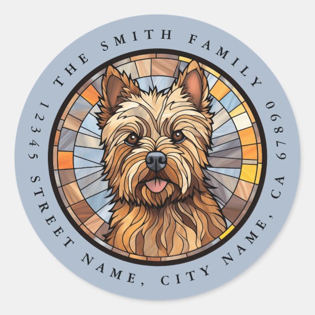 Stickers Rond Cairn Terrier (Devant)