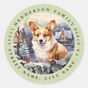 Stickers Rond Corgi