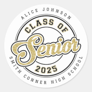 Stickers Rond de Graduation 2025 personnalisés