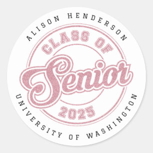 Stickers Rond de Graduation 2025 personnalisés