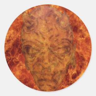 Stickers Rond Démon Feu