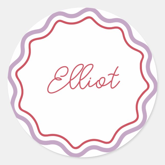 Stickers Rond Imprimé Courbe Personnalisée Vave (Devant)