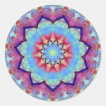 Stickers Rond Mandala Flower Rainbow