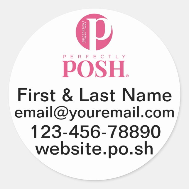 Stickers Rond Personnalisés Parfaitement Posh (Devant)