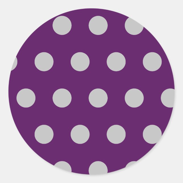 Stickers ronds à points Polka (Plum & Argent) (Devant)