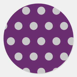 Stickers ronds à points Polka (Plum & Argent)