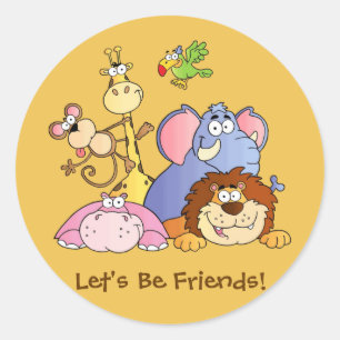 Stickers ronds—Animaux de la jungle