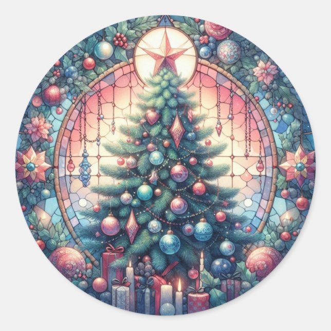 Stickers ronds Arbre de Noël (Devant)