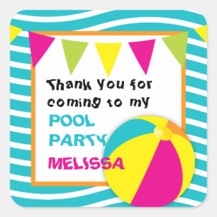 Stickers ronds Beach Ball/Pool Party