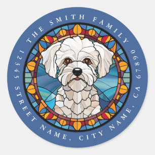 Stickers ronds Bichon Frise