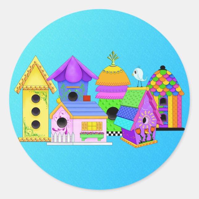 Stickers ronds Birdie Village (Devant)