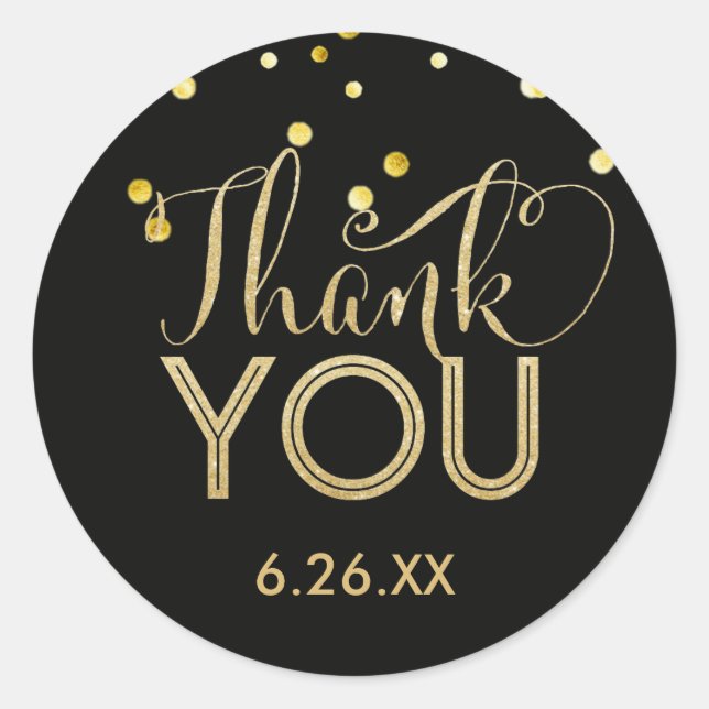 Stickers ronds Black et Faux Gold (Devant)