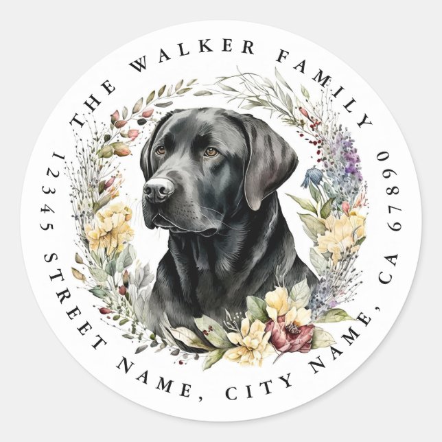 Stickers ronds Black Labrador Retriever (Devant)