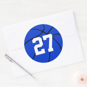 Stickers ronds Blue Basketball Jersey Nombre