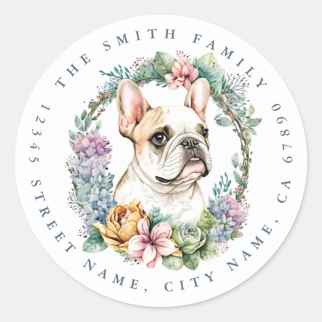 Stickers ronds Bulldog français (Devant)