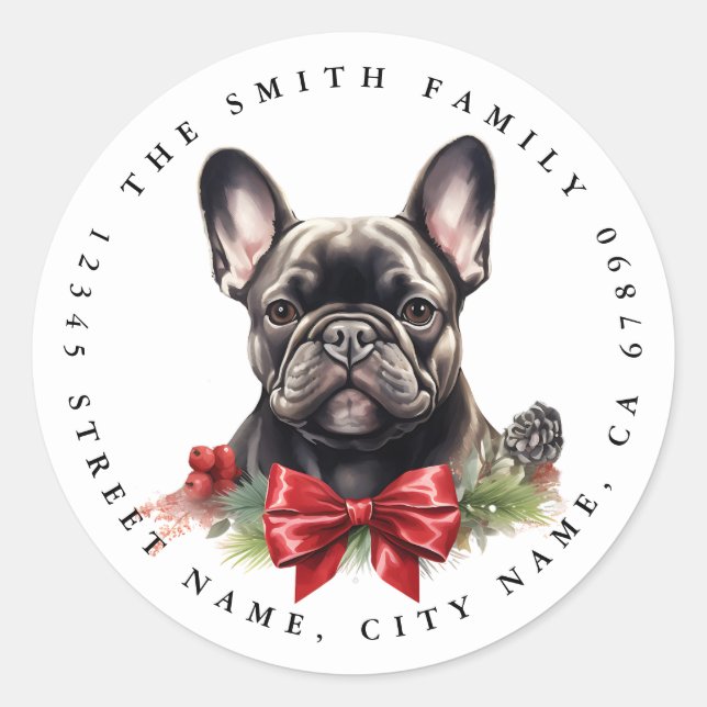 Stickers ronds Bulldog français (Devant)