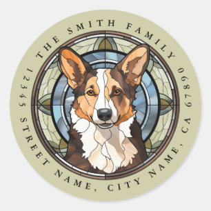 Stickers ronds Cardigan Welsh Corgi