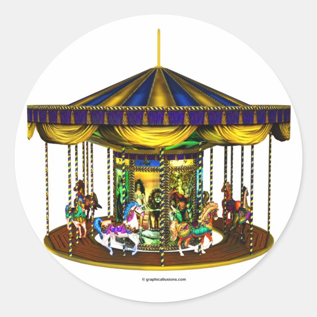 Stickers ronds Carrousel d'or (Devant)