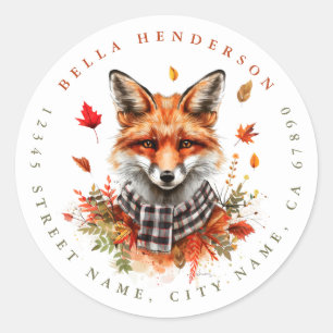 Stickers ronds chic Fox de automne