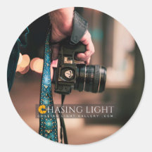 Stickers ronds classiques 'Chasing Light Gallery'