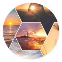 Stickers ronds classiques coucher de soleil, imagi