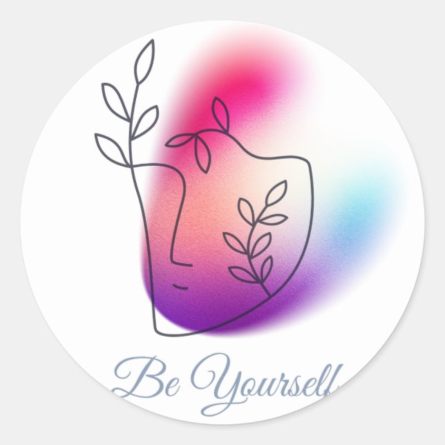 Stickers ronds classiques personnalisables "Be You (Devant)