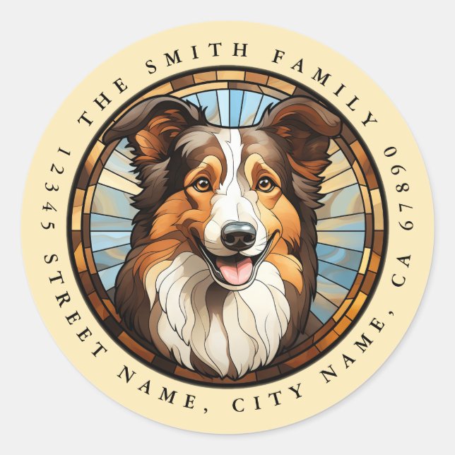 Stickers ronds Collie (Devant)