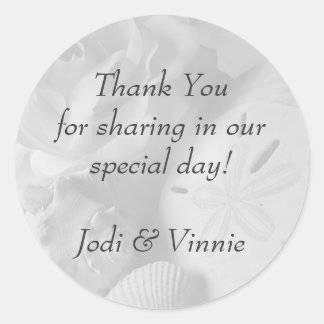 Stickers ronds coquillages