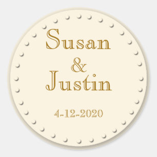 Stickers ronds crème simple