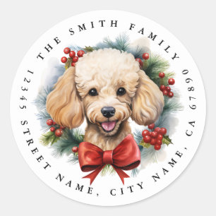 Stickers ronds de caniche