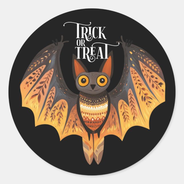 Stickers ronds de chaume d'Halloween (Devant)