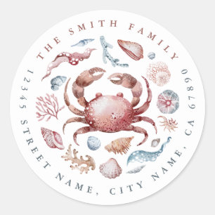 Stickers ronds de crabe mignon