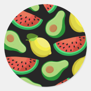 Stickers ronds de fruits