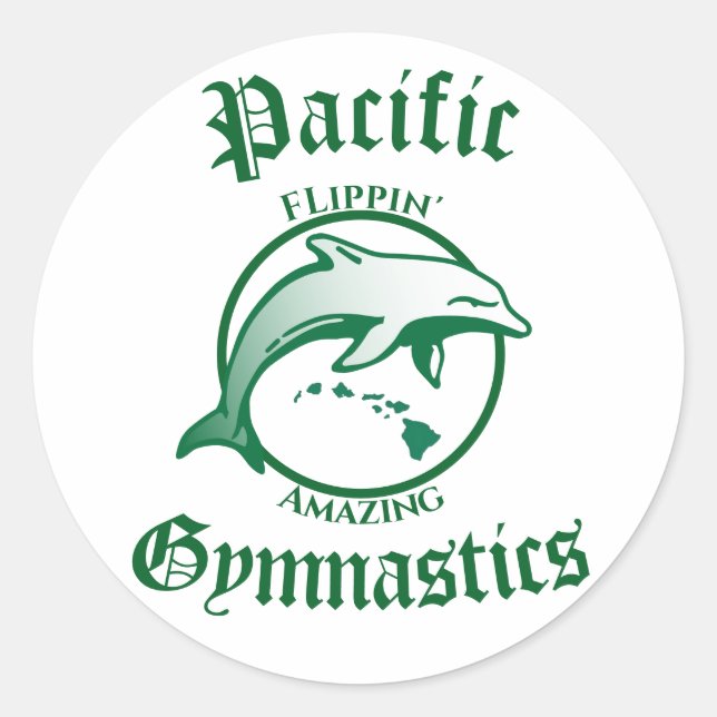 Stickers ronds de gymnastique du Pacifique (Devant)