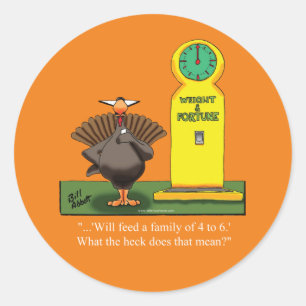 Stickers ronds de l'Humour de Thanksgiving amusant