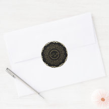 Stickers ronds de luxe Gold et Black Classic