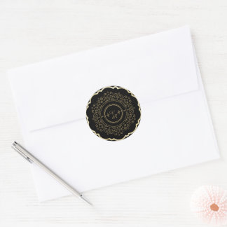 Stickers ronds de luxe Gold et Black Classic