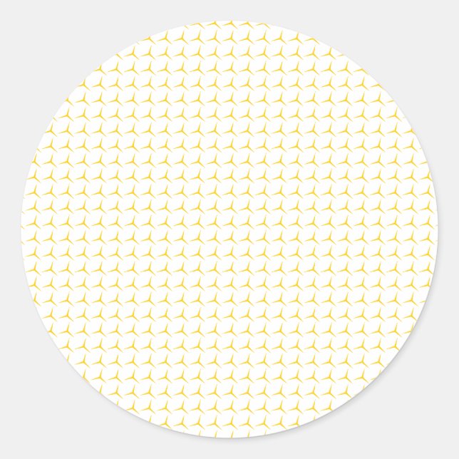 Stickers ronds de Motif géométrique jaune moderne (Devant)