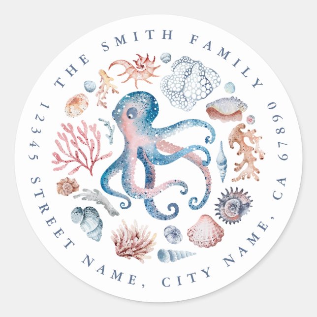 Stickers ronds de pieuvre (Devant)