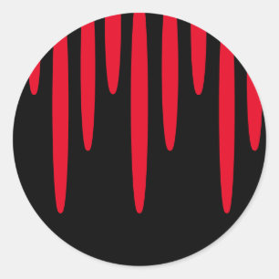 Stickers ronds de sang coulant (noir et rouge)