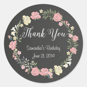 Stickers ronds de tableau-tableau rose