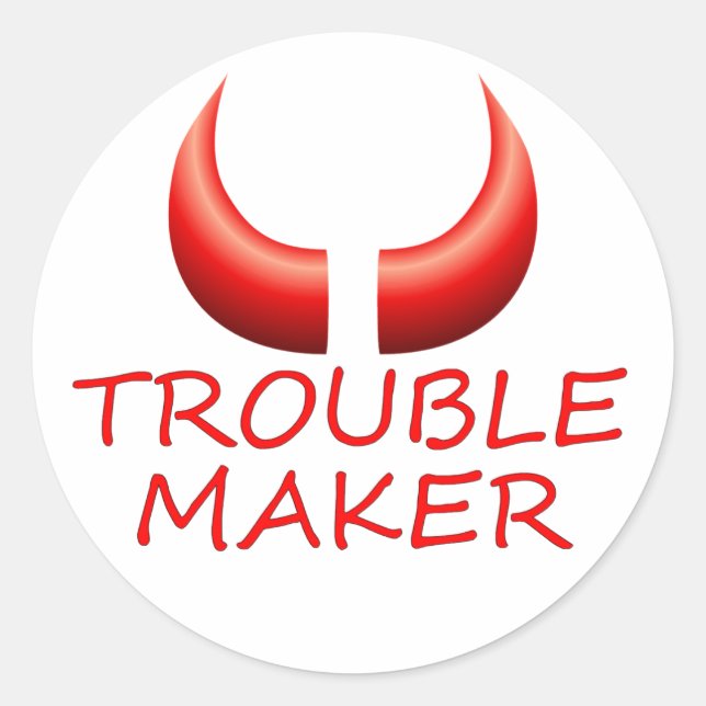 Stickers ronds de Trouble Maker et Devil Horns (Devant)