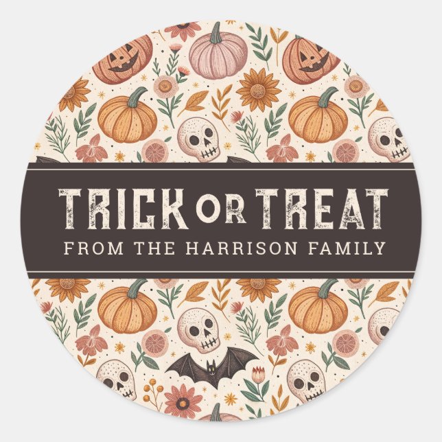 Stickers ronds d'Halloween joyeux (Devant)