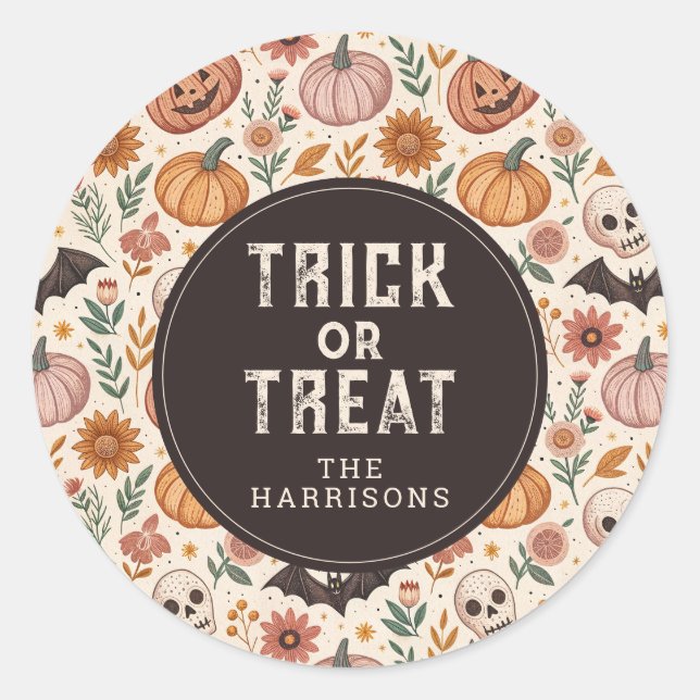 Stickers ronds d'Halloween joyeux (Devant)