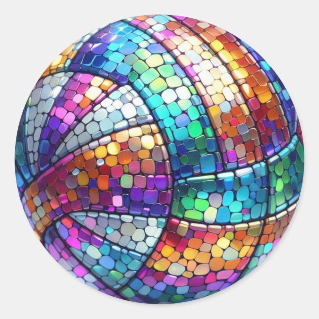 Stickers ronds Disco Volleyball (Devant)