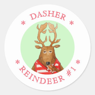Stickers ronds du DASHER REINDEER